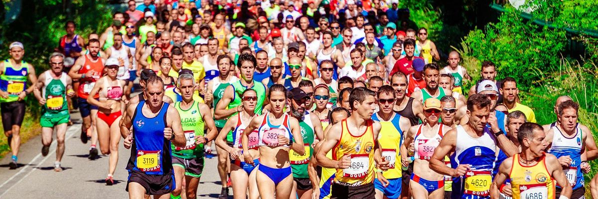 Diverse group of active people enjoying movement together